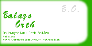 balazs orth business card